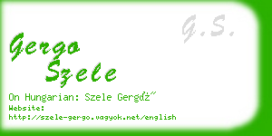 gergo szele business card